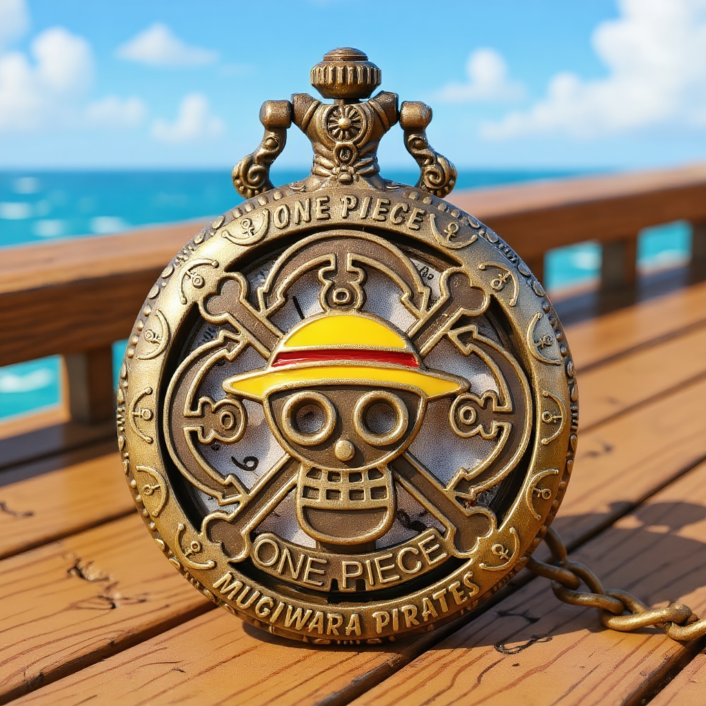 Vintage Alarm Clock - One Piece Anime Pocket Watch, Vintage