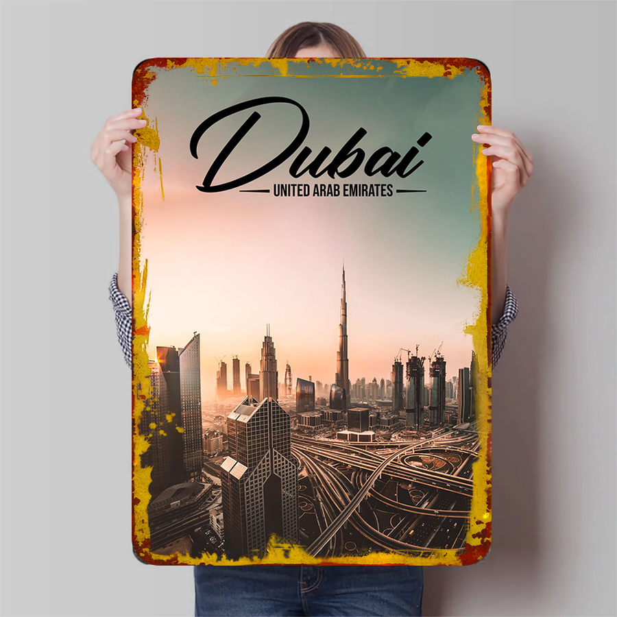 Home Decor Uae - Dubai Cityscape Metal Wall Art UAE