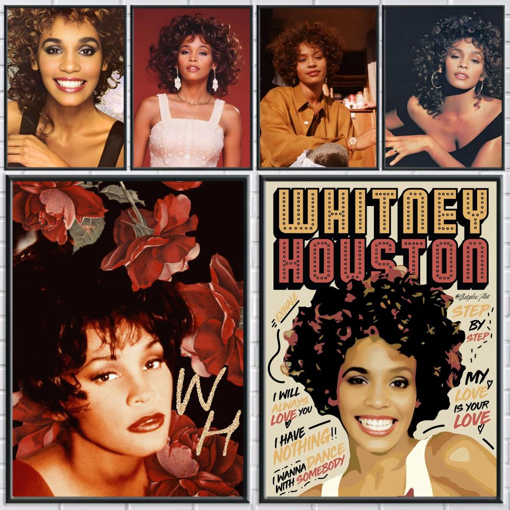 Home Decor Houston - W-Whitney Houston Poster HD Self-Adhesive Wall