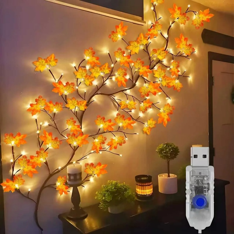 Home Decor Lighting - DIY Maple Leaf Rose Pendant USB