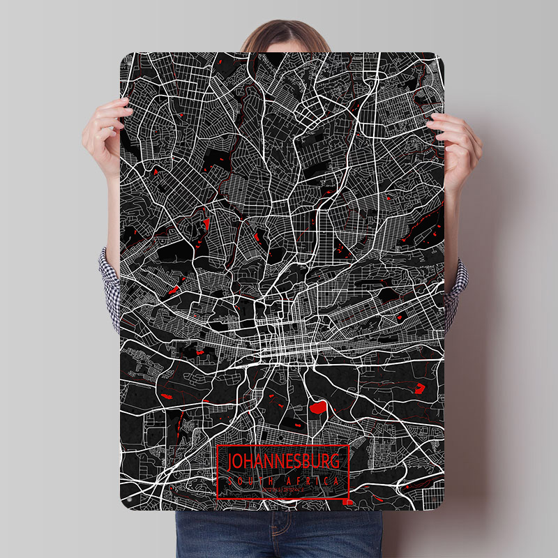 Home Decor Johannesburg - Johannesburg City Map South Africa Oriental
