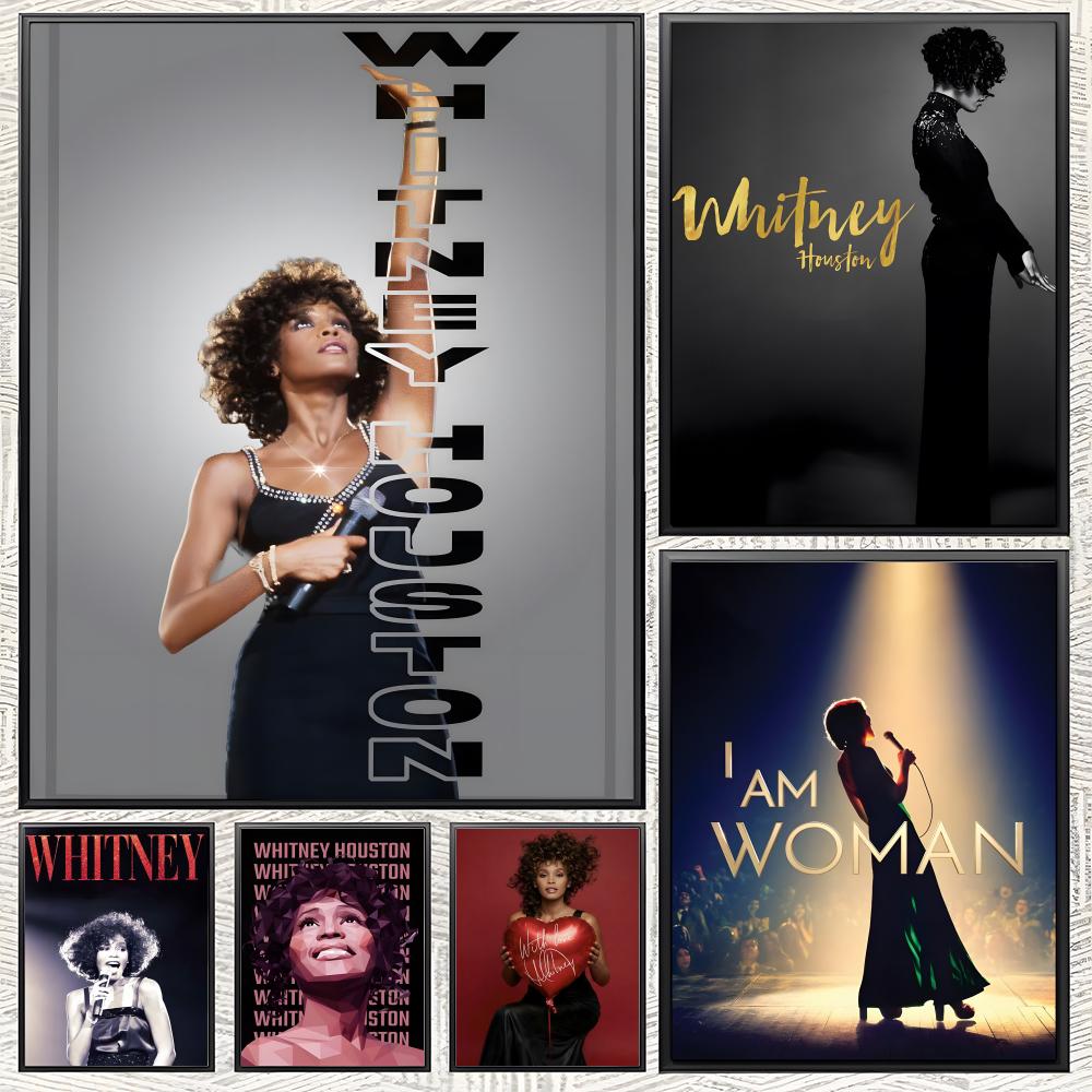 Home Decor Houston - music W-Whitney H-Houston Poster Self-adhesive Paper