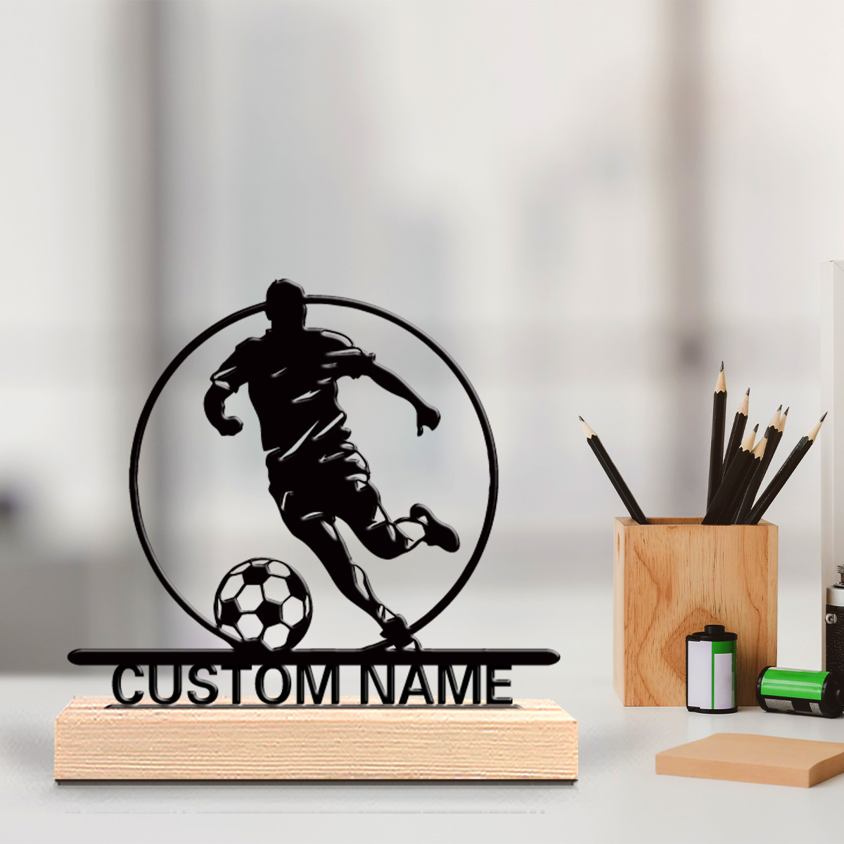 Home Decor Design - Custom Soccer Player Metal Statue with