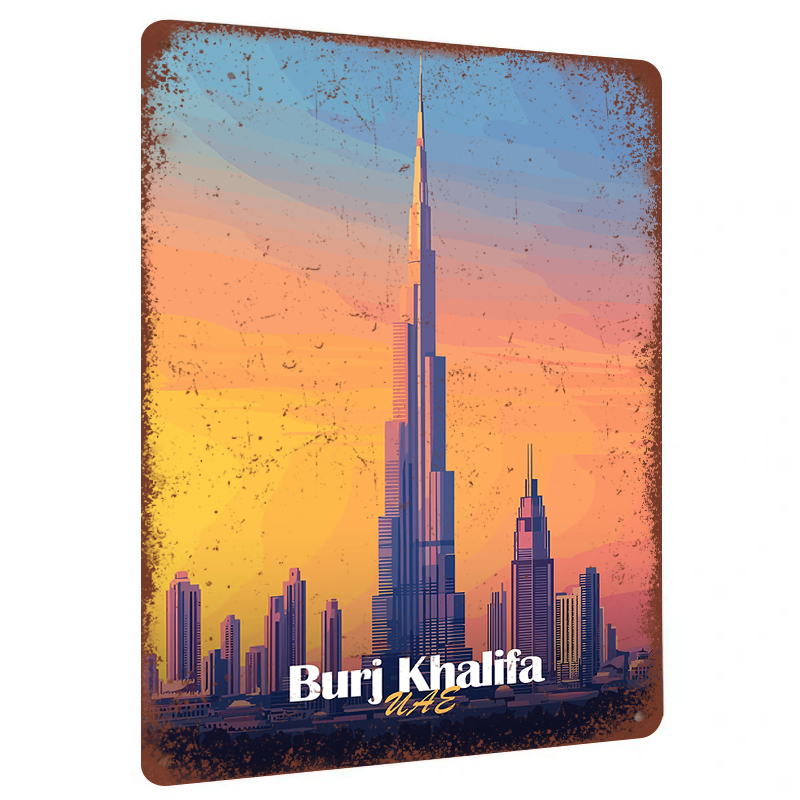 Home Decor Uae - Burj Khalifa Dubai UAE Skyline Metal