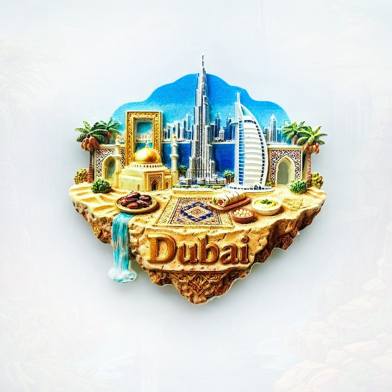 Home Decor Uae - Dubai Floating Island Fridge Magnet -