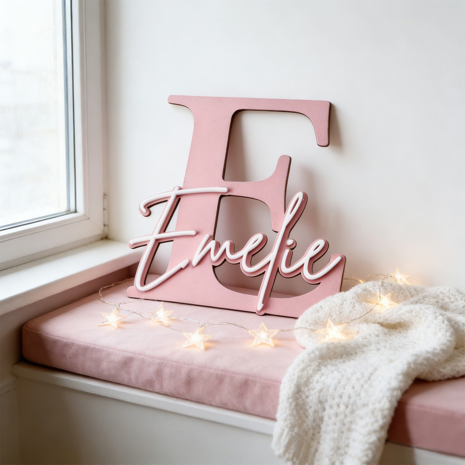 Home Decor Product - 1pc Double-layer Wooden Name Decoration Plaque,