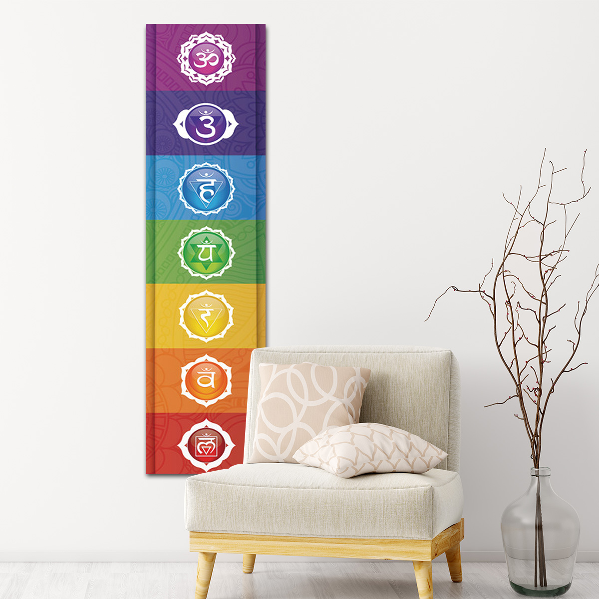 Home Decor Yoga - Tapestry Of Colorful Elements Chakra Yoga
