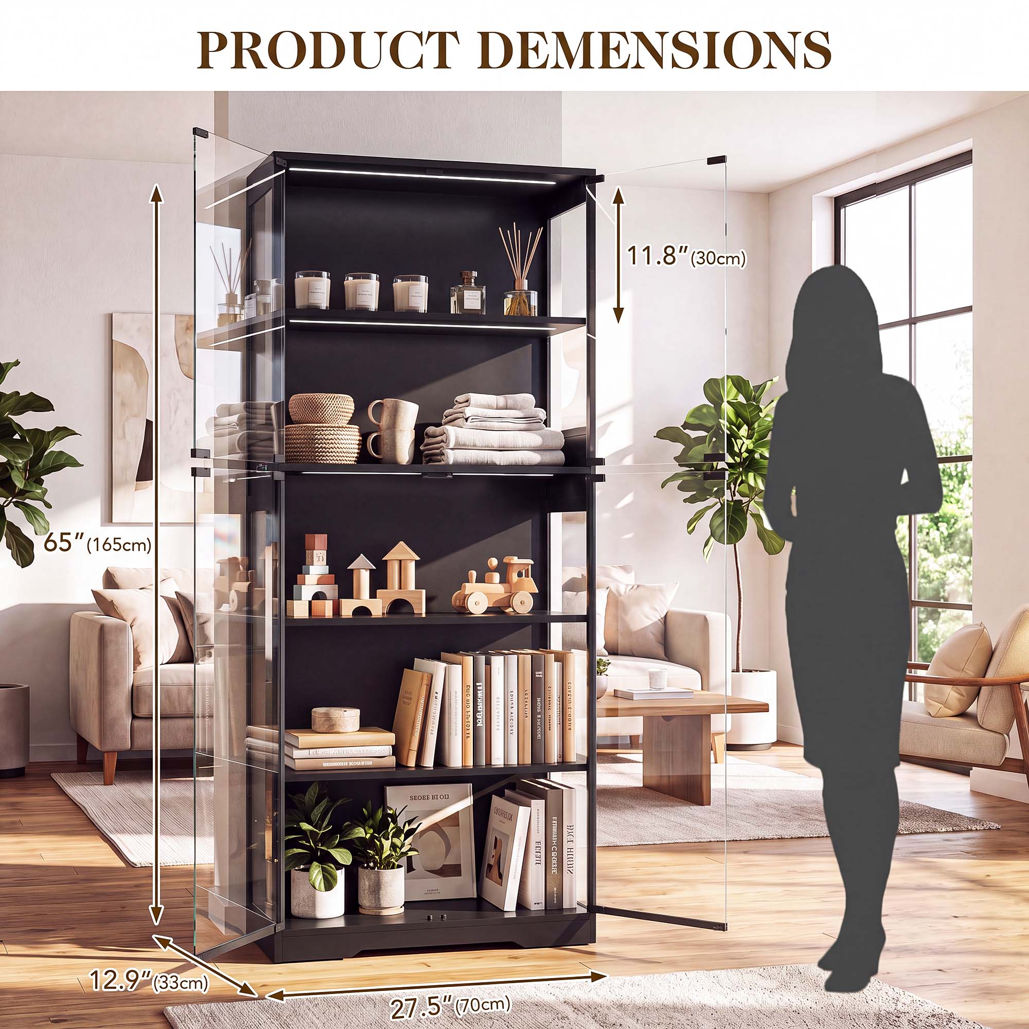 TCGBKAF 5‑Tier Display Cabinet - đánh giá và giá Home Decor Lighting