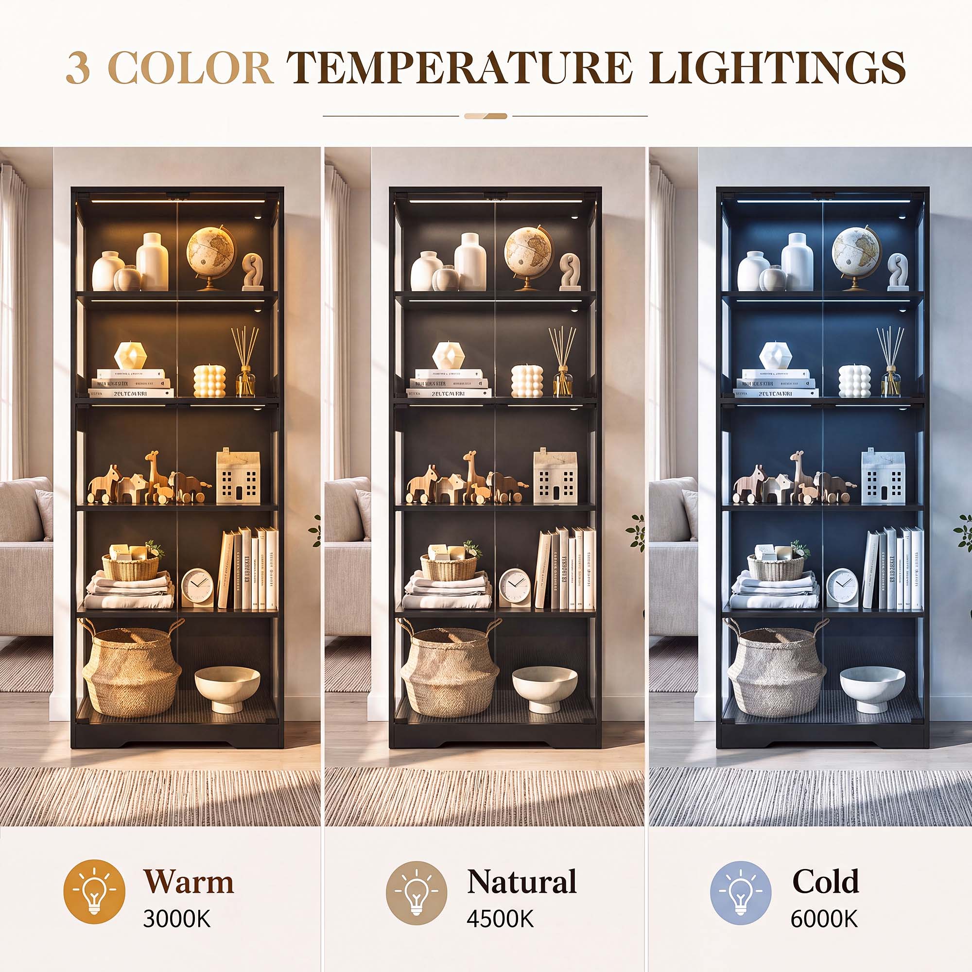 TCGBKAF 5‑Tier Display Cabinet - đánh giá và giá Home Decor Lighting