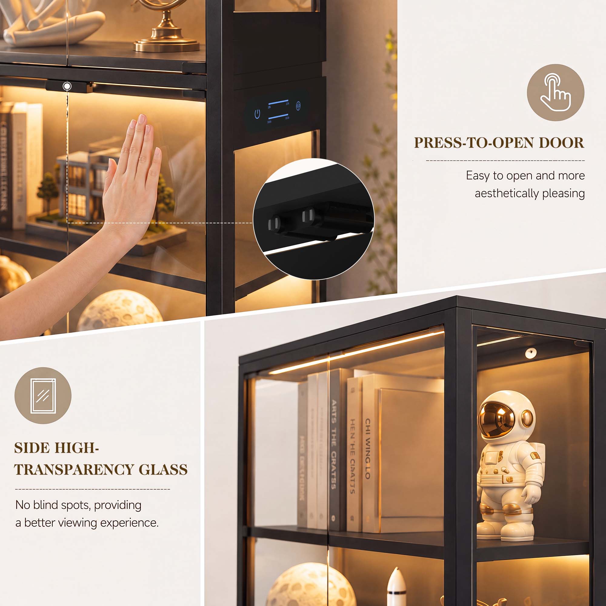 TCGBKAF 5‑Tier Display Cabinet - đánh giá và giá Home Decor Lighting