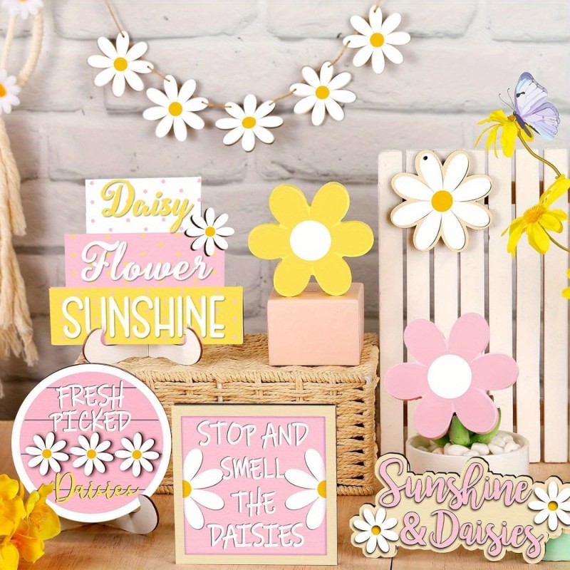 Daisy Tiered Tray Decor Summer - đánh giá và giá Home Decor Daisy