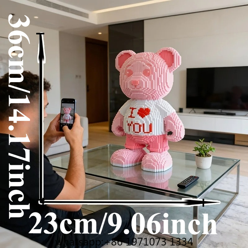 Pink Heart Bear 3D Puzzle Micr - đánh giá và giá Home Decor Handicraft