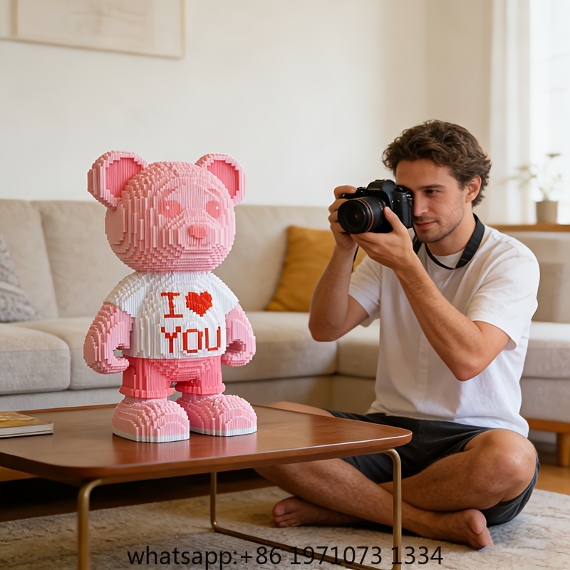 Pink Heart Bear 3D Puzzle Micr - đánh giá và giá Home Decor Handicraft