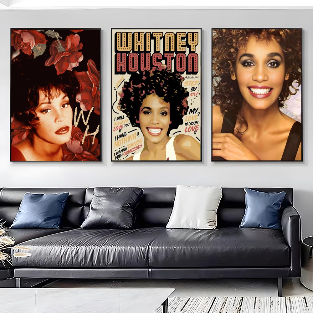 W-Whitney Houston Poster HD Se - đánh giá và giá Home Decor Houston