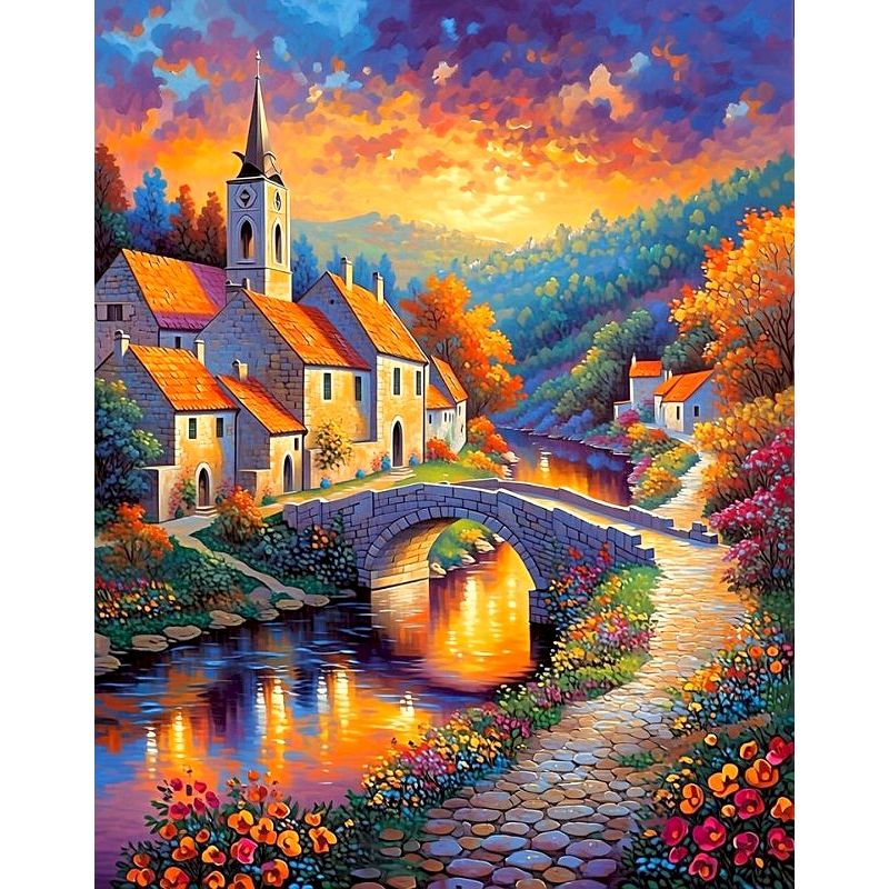 CHENISTORY River Bridge Painti - đánh giá và giá Home Decor Diy Ideas