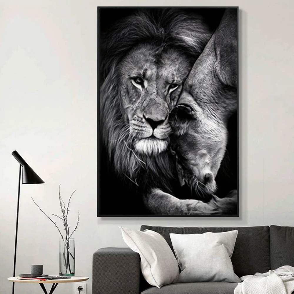 3pcs Modern Lion Family Canvas - đánh giá và giá Home Decor Ikea