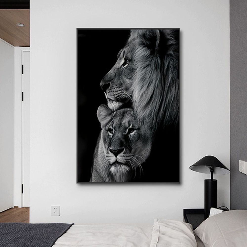 3pcs Modern Lion Family Canvas - đánh giá và giá Home Decor Ikea