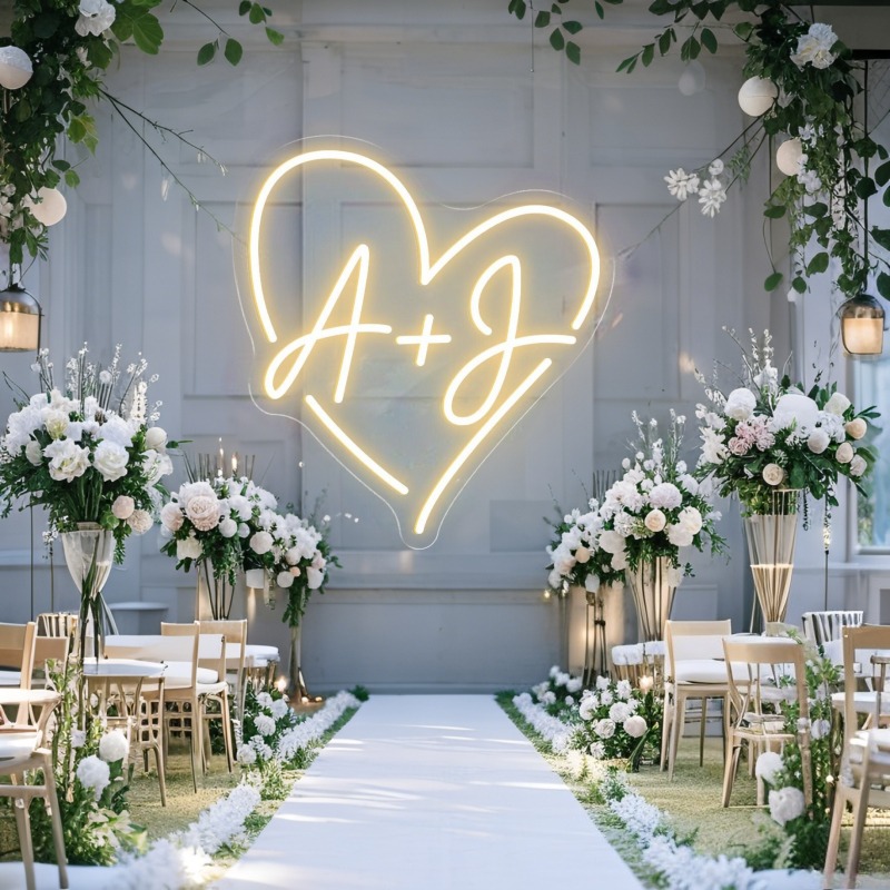 Custom Initials Heart LED Neon - đánh giá và giá Home Decor Nepal