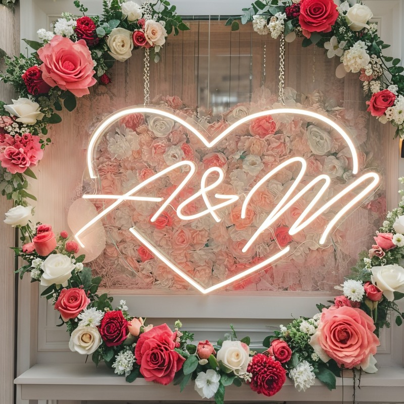 Custom Initials Heart LED Neon - đánh giá và giá Home Decor Nepal
