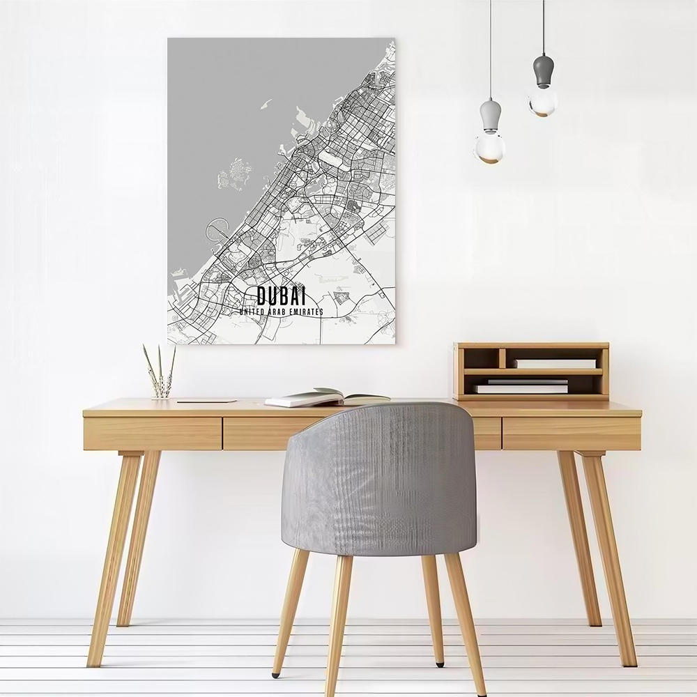 UAE Dubai City Map Poster Canv - đánh giá và giá Home Decor Uae