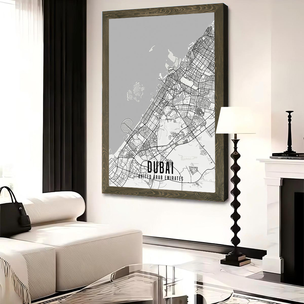 UAE Dubai City Map Poster Canv - đánh giá và giá Home Decor Uae