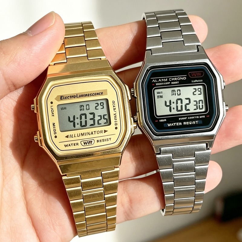 F91W Band Watch Waterproof Ret - đánh giá và giá Vintage Alarm Clock