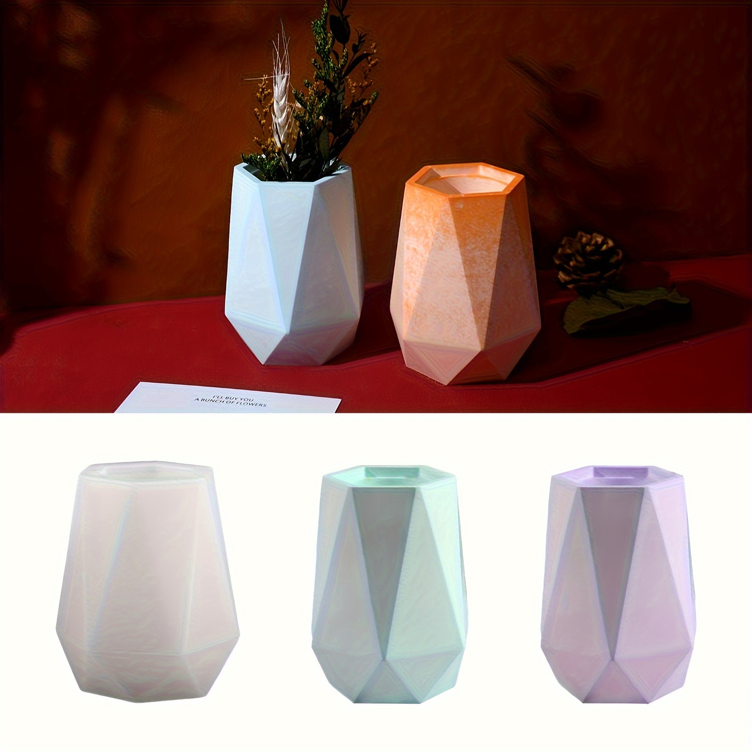 Diy6 Side Cut Side Vase Silico - đánh giá và giá Home Decor Handicraft