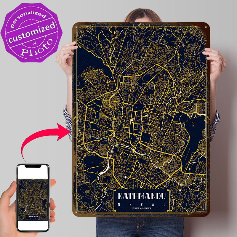 Kathmandu City Map Gold 3D Tex - đánh giá và giá Home Decor Kathmandu