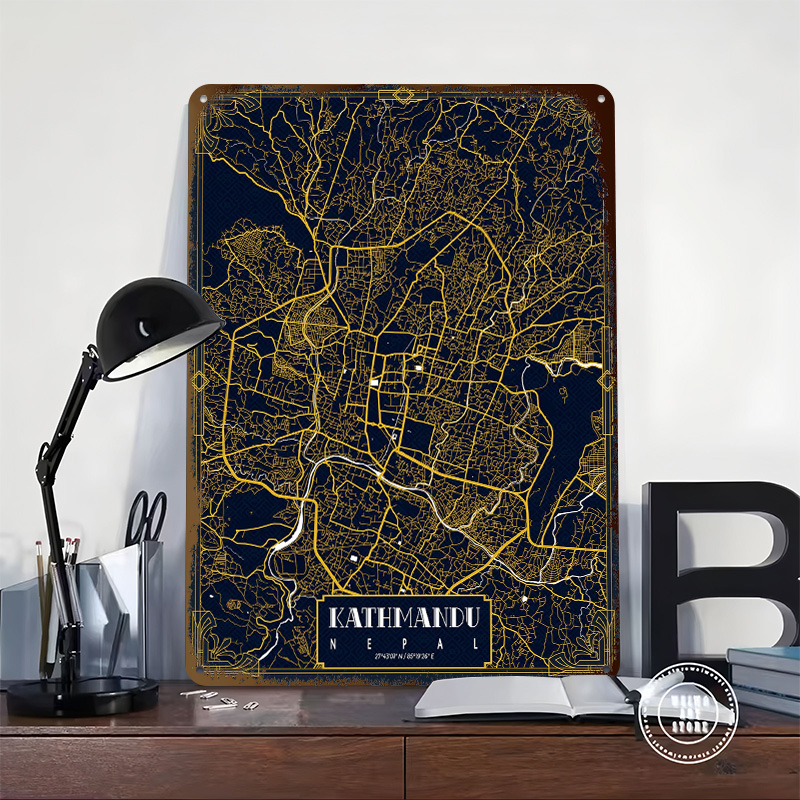 Kathmandu City Map Gold 3D Tex - đánh giá và giá Home Decor Kathmandu