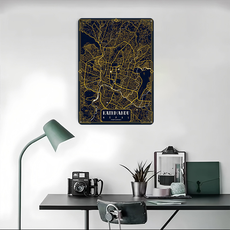 Kathmandu City Map Gold 3D Tex - đánh giá và giá Home Decor Kathmandu