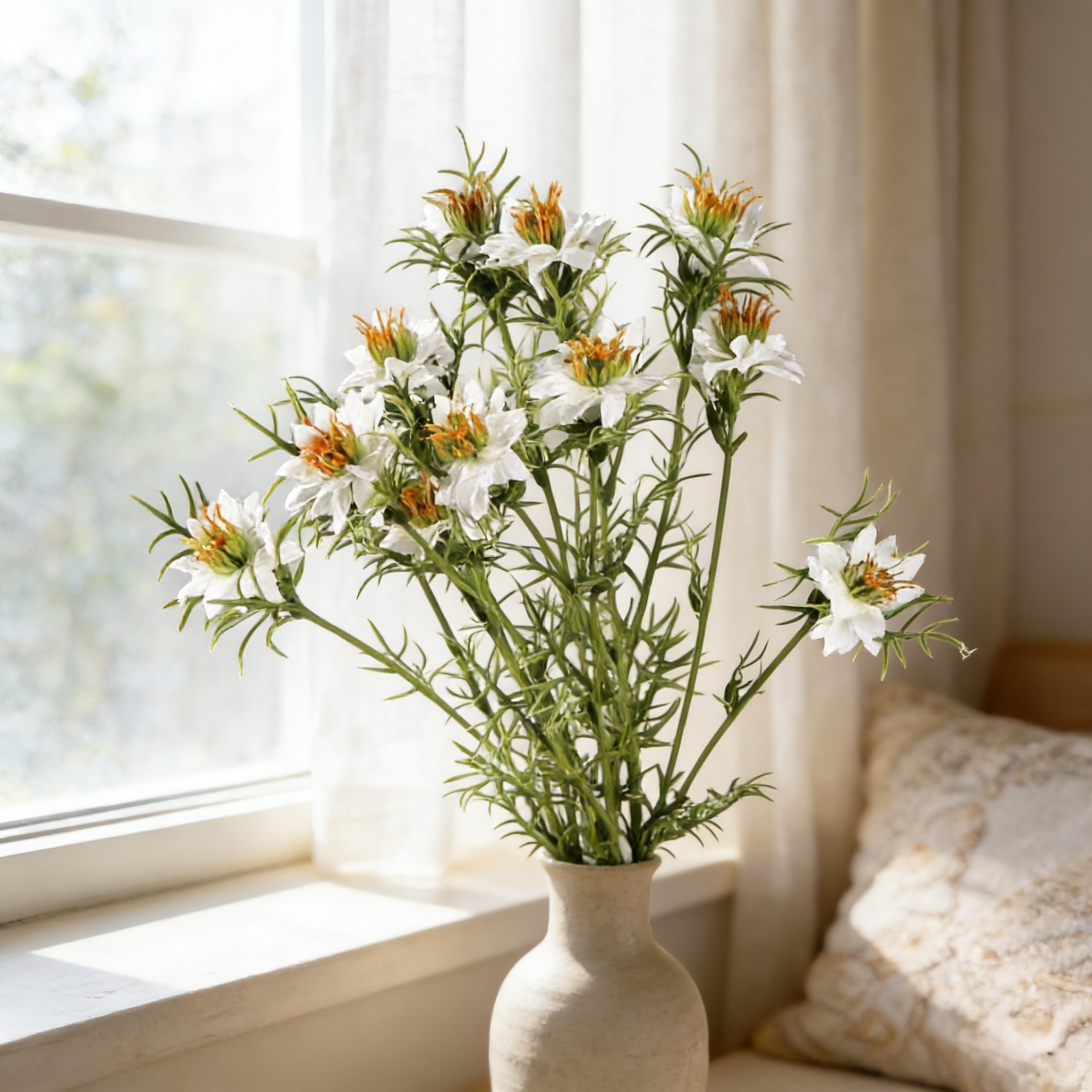27 Inch Faux Nigella Daisy Flo - đánh giá và giá Home Decor Daisy