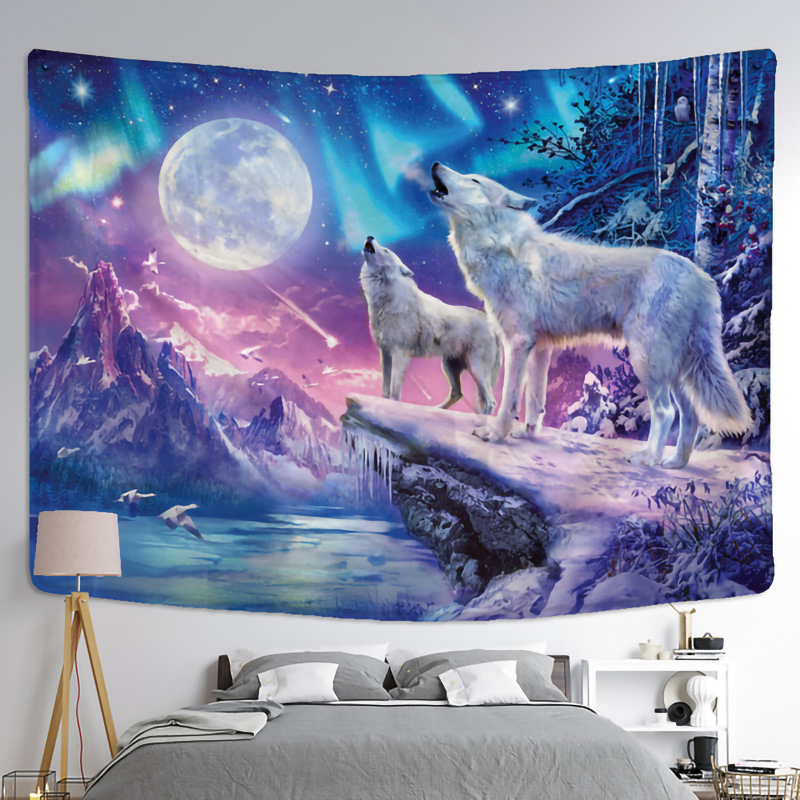 Fantasy wolf tapestry wall han - đánh giá và giá Home Decor Yoga