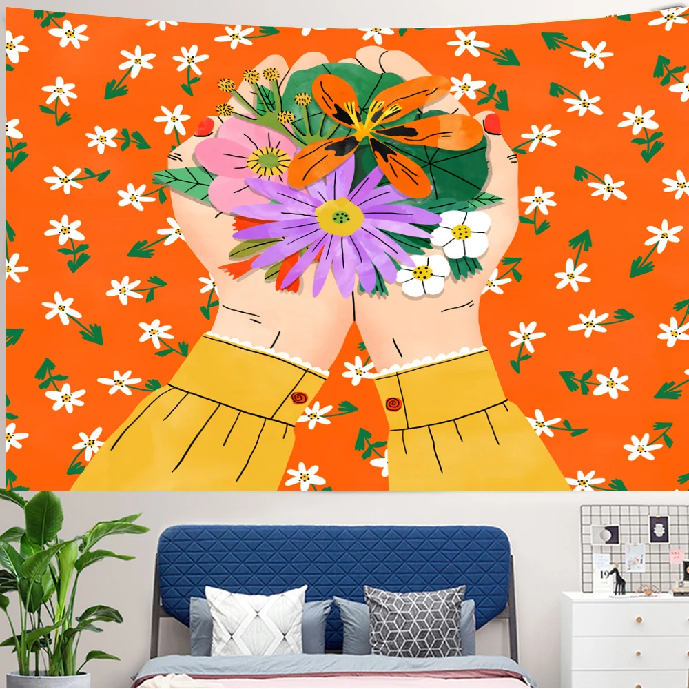 Tropical Green Plant Girl Wall - đánh giá và giá Home Decor Yoga
