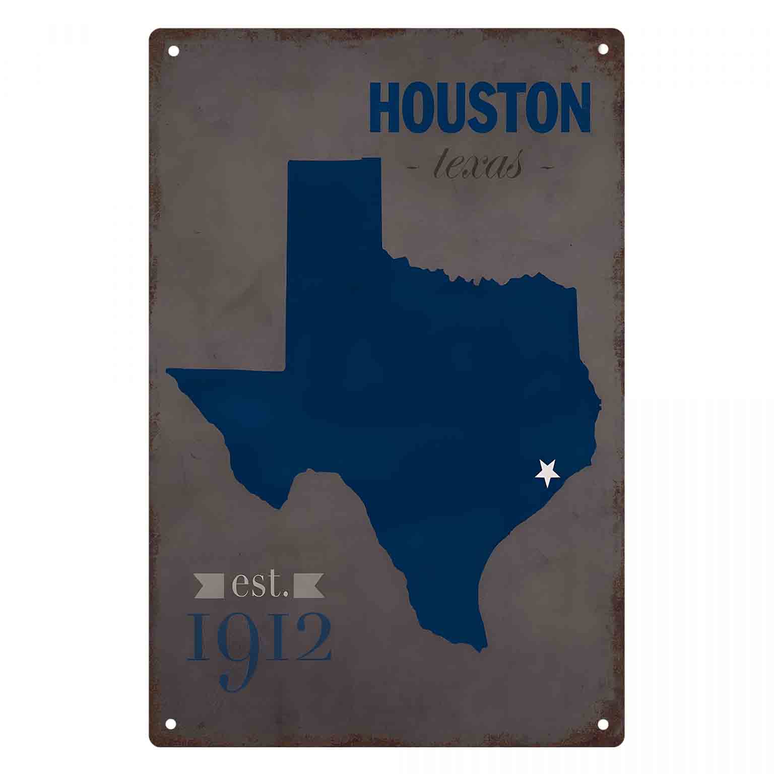2D FLAT 1pc Houston Texas Blue - đánh giá và giá Home Decor Houston