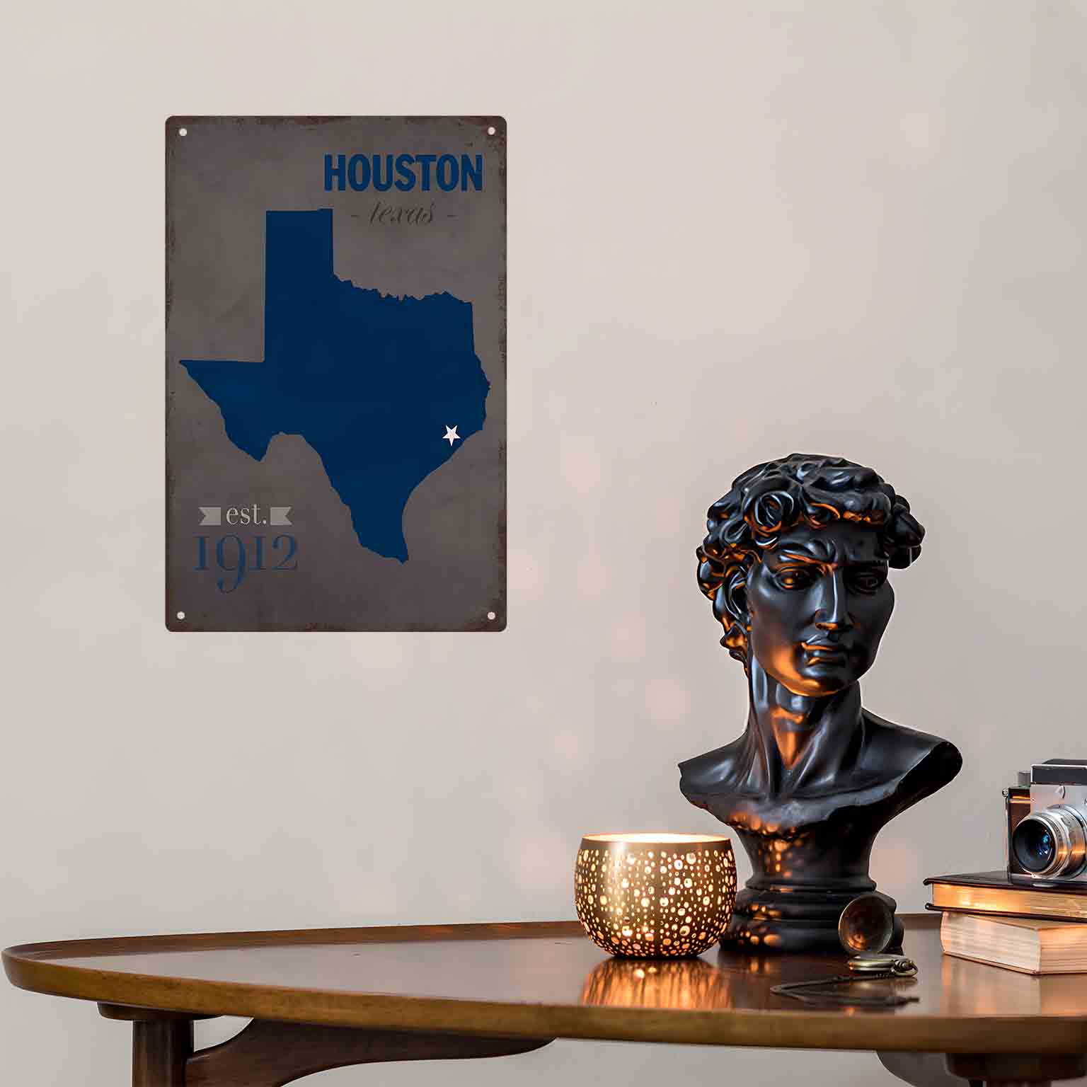 2D FLAT 1pc Houston Texas Blue - đánh giá và giá Home Decor Houston