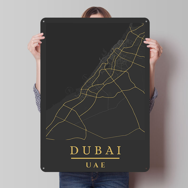 Dubai UAE Map Art Printed Post - đánh giá và giá Home Decor Uae