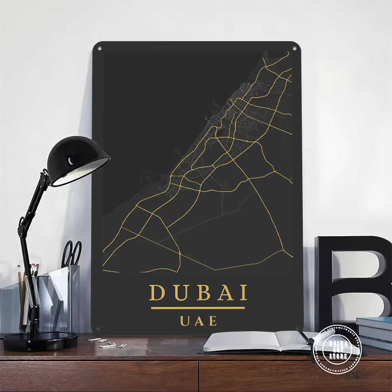 Dubai UAE Map Art Printed Post - đánh giá và giá Home Decor Uae