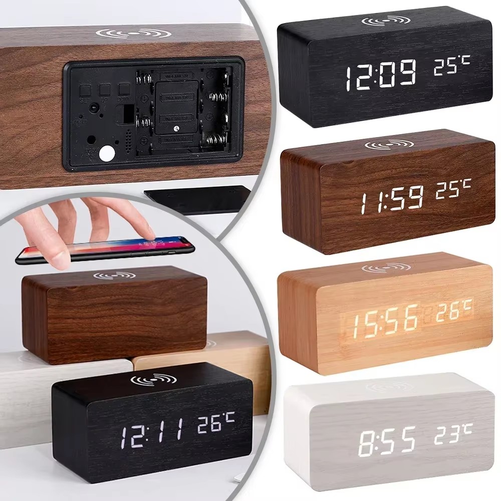 Alarm Clock LED Digital Wooden - đánh giá và giá Vintage Alarm Clock