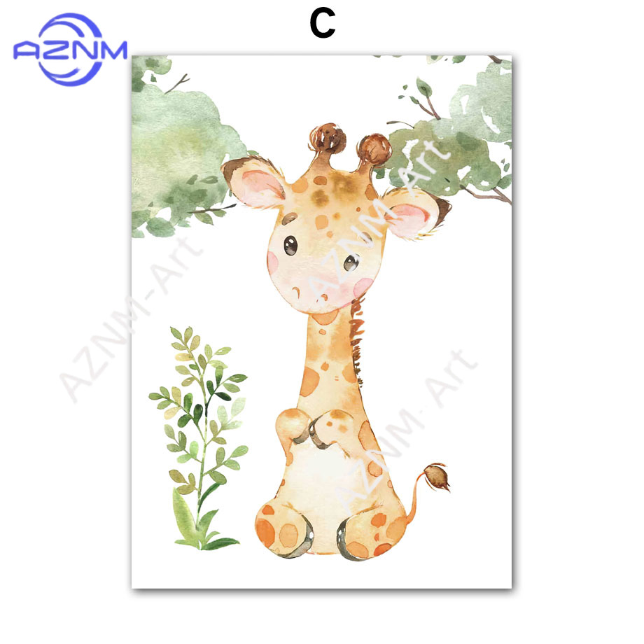 1/6pcs Watercolor Animal Nurse - đánh giá và giá Watercolor Poster Print