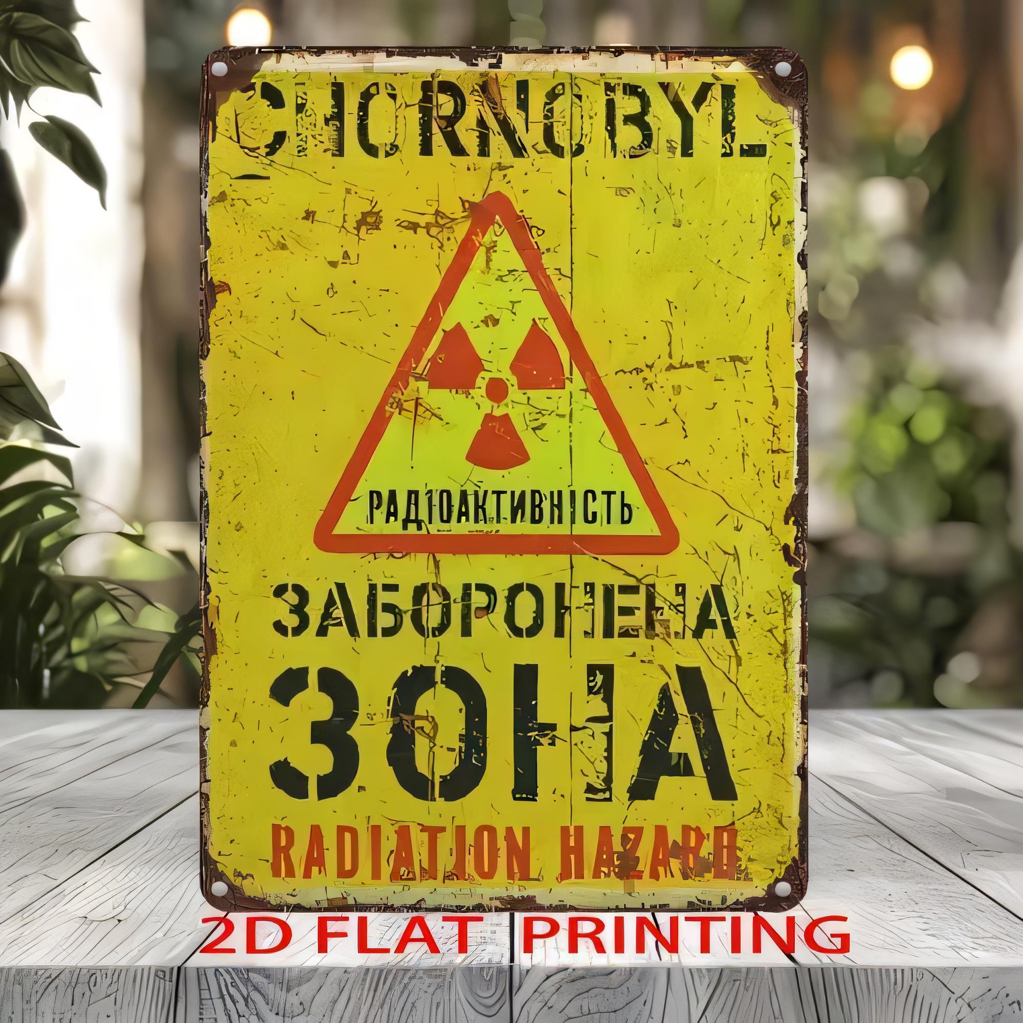 Tin Sign Radiation Hazard Warn - đánh giá và giá Home Decor Yellow