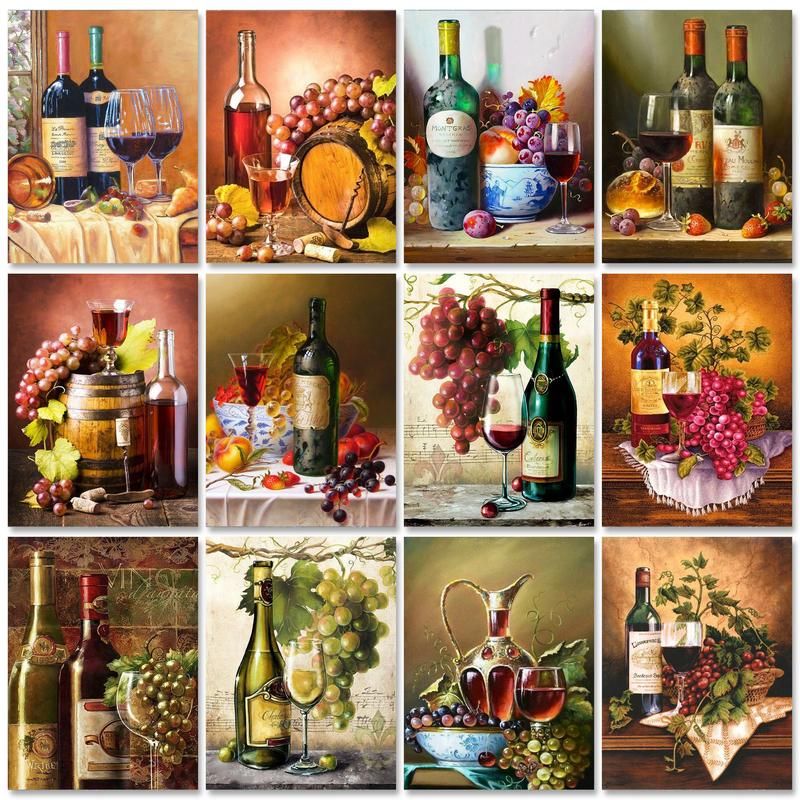 RUOPOTY Wine Painting By Numbe - đánh giá và giá Home Decor Diy Ideas