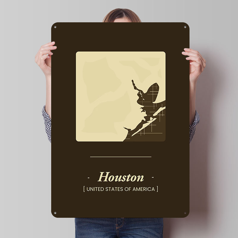 Houston City Map Tinplate Post - đánh giá và giá Home Decor Houston