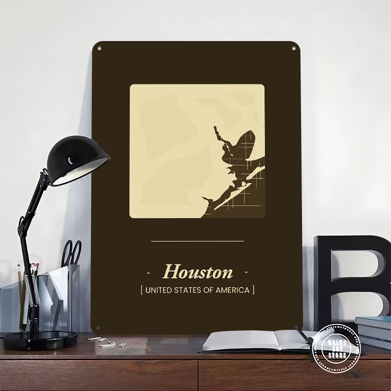 Houston City Map Tinplate Post - đánh giá và giá Home Decor Houston