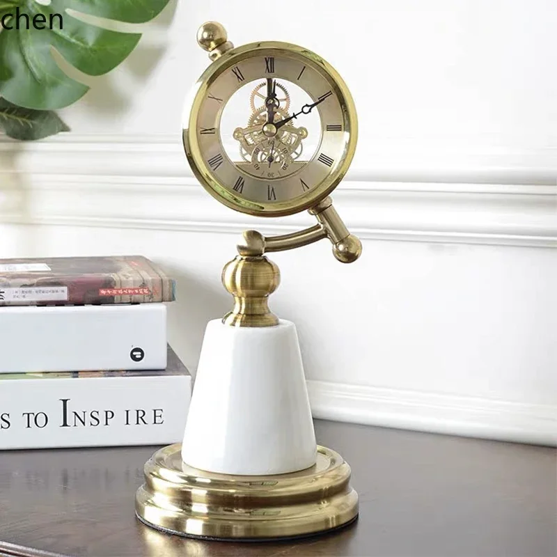 D3L19- Marble Table Clock Orna - đánh giá và giá Home Decor Resin