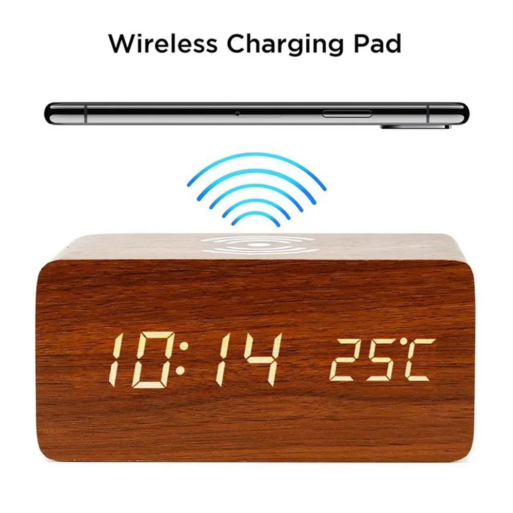 Alarm Clock LED Digital Wooden - đánh giá và giá Vintage Alarm Clock