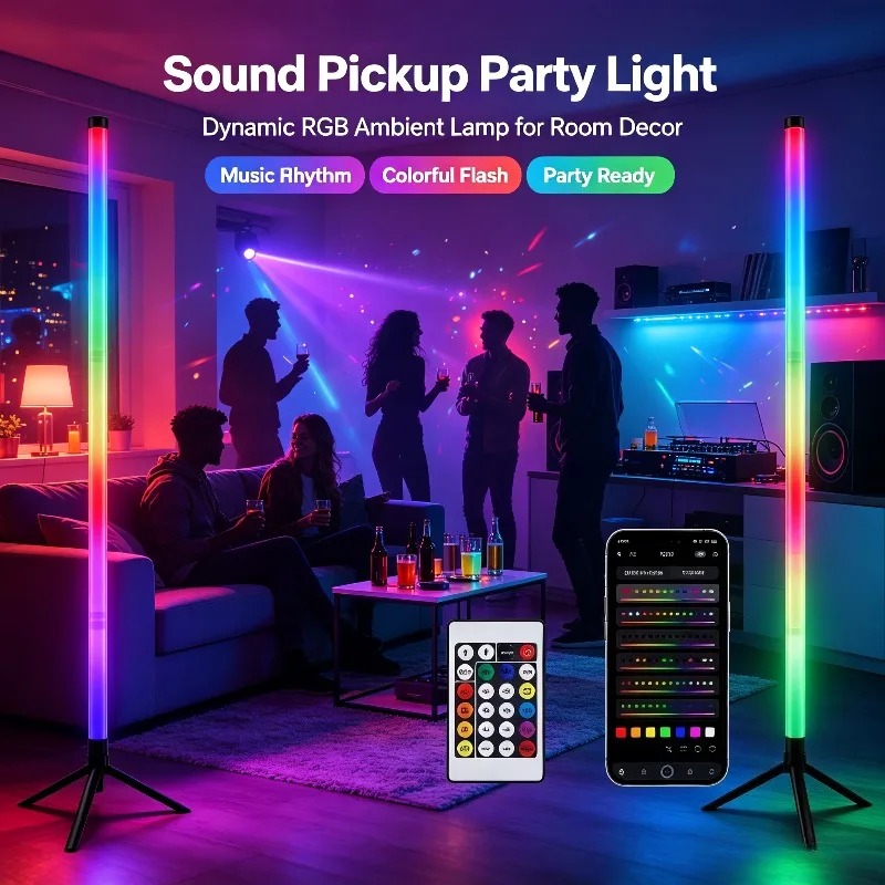 2PCS 120CM RGB Floor Lamp, Sou - đánh giá và giá Home Decor Lighting