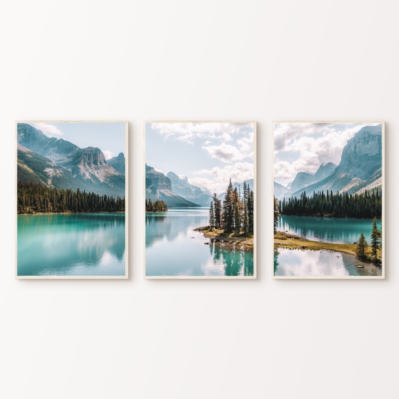 Canada Mountain Lake Poster Sc - đánh giá và giá Watercolor Poster Print