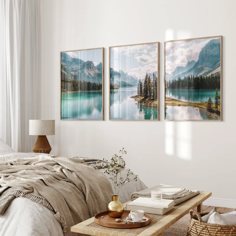 Canada Mountain Lake Poster Sc - đánh giá và giá Watercolor Poster Print