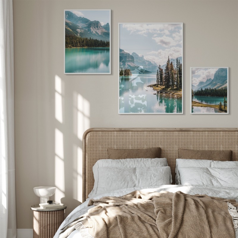 Canada Mountain Lake Poster Sc - đánh giá và giá Watercolor Poster Print