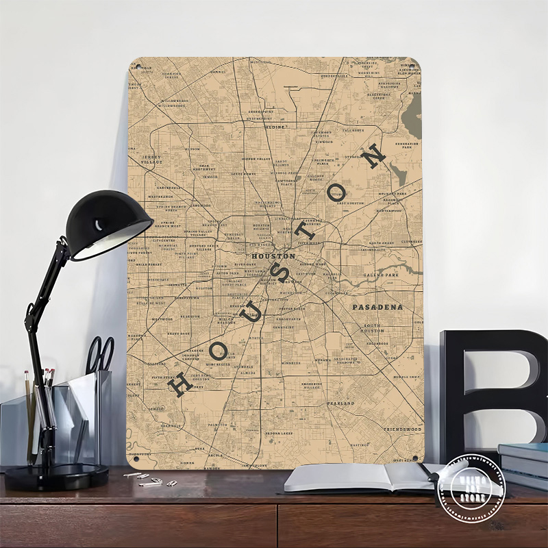 Houston Texas Metal Poster Cus - đánh giá và giá Home Decor Houston